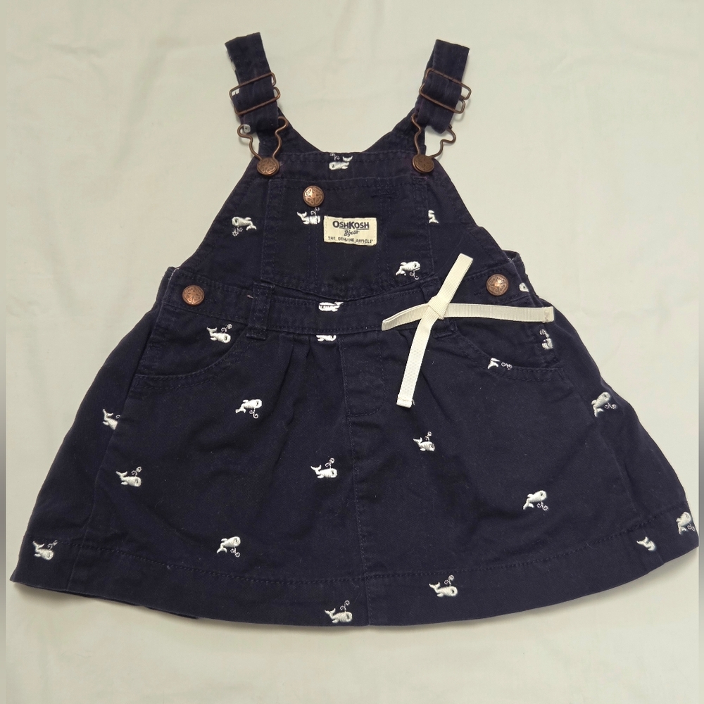 Osh Kosh B'gosh Girls 24M Whale Print Overall Dress